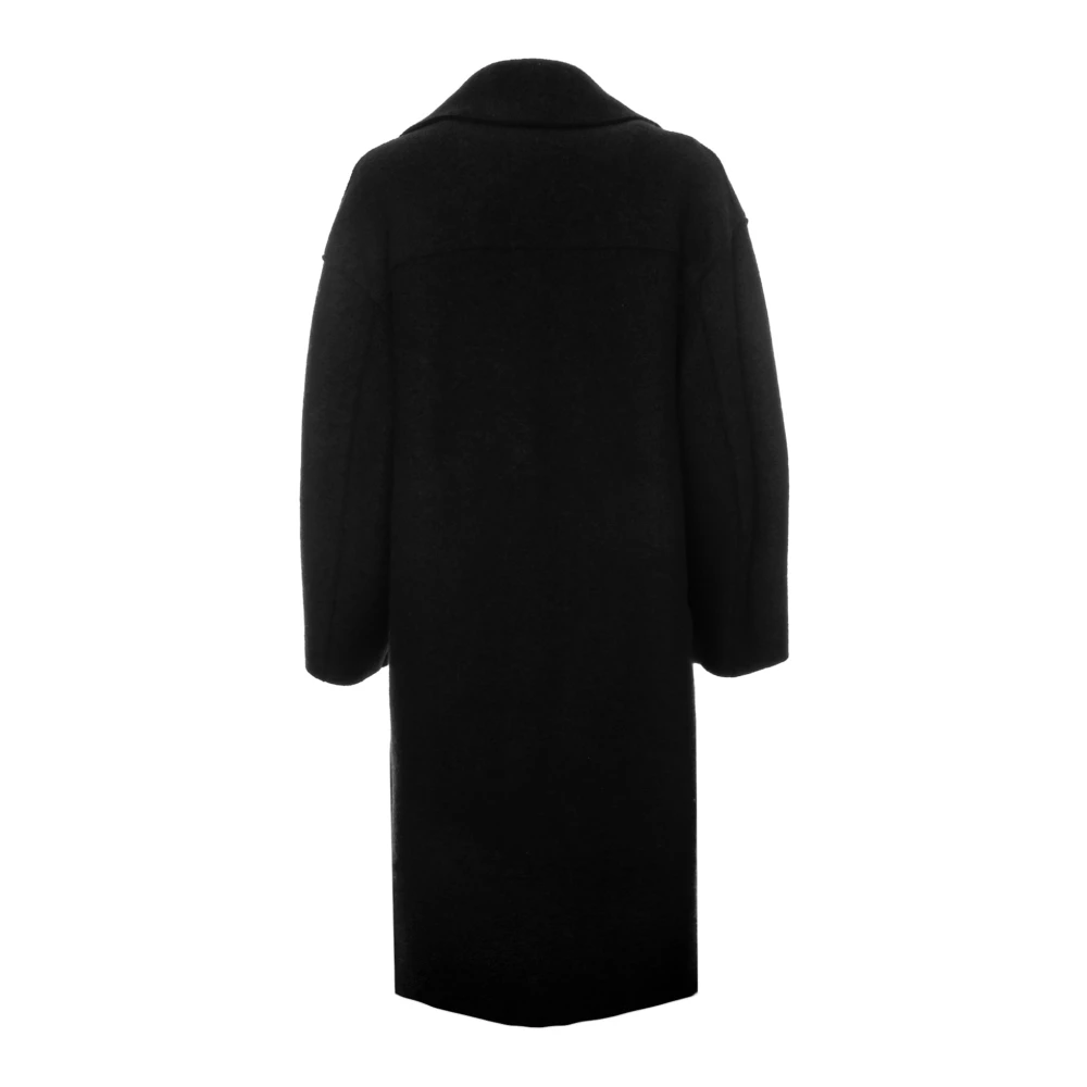 Harris Wharf London Gekookte Wollen Mantel Black Dames