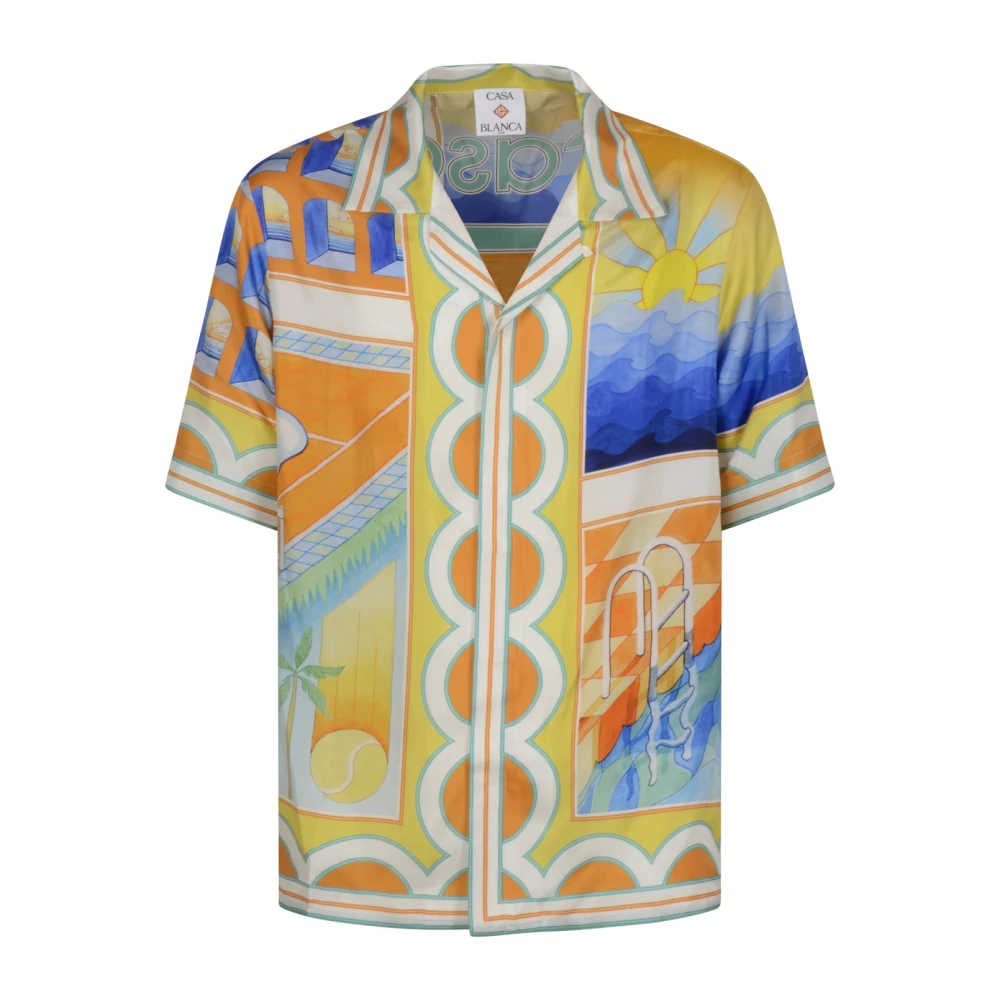 Casablanca Surreal Pool Zijden Twill Shirt Multicolor Heren