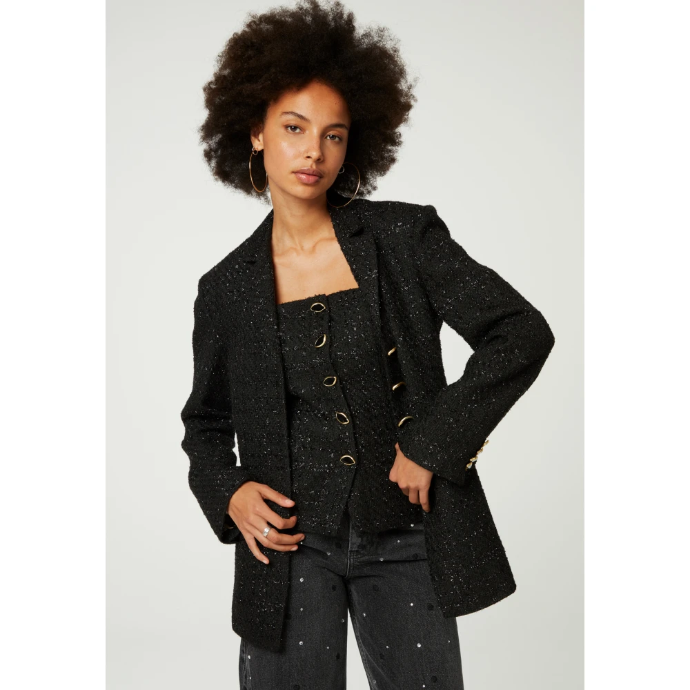 Fabienne Chapot Cher Tweed Blazer Black Dames