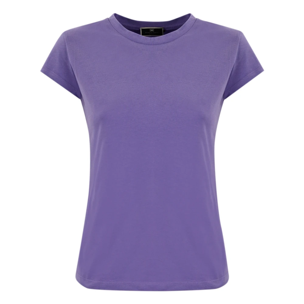 Elisabetta Franchi Dames T-shirts en Polos met Logo Purple Dames