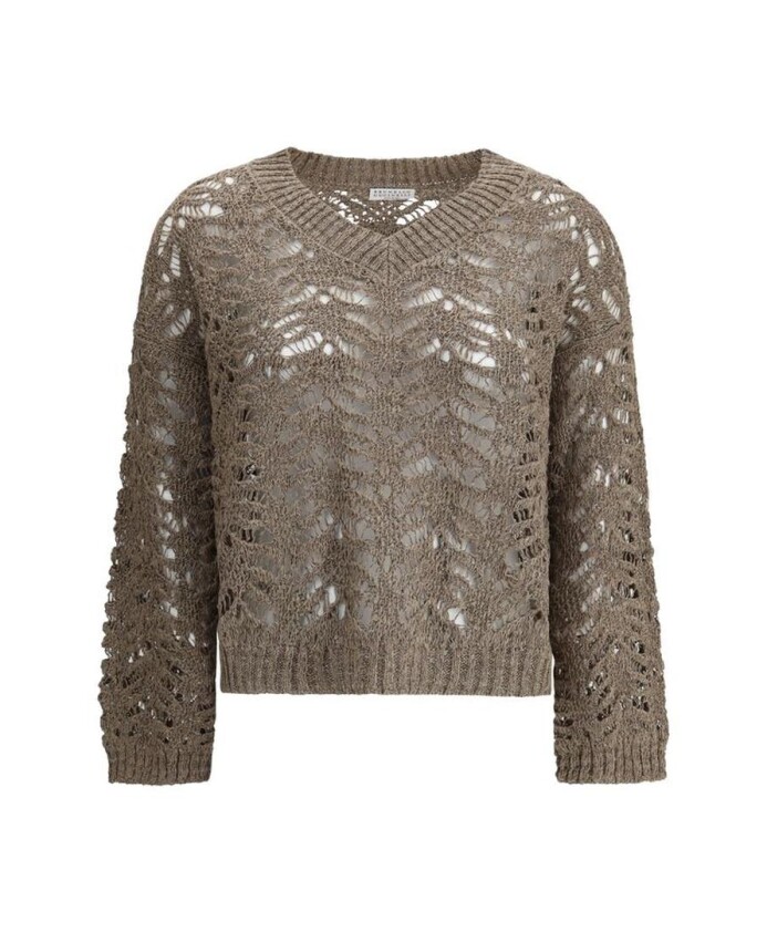 sequin-detail-linen-v-neck-sweater