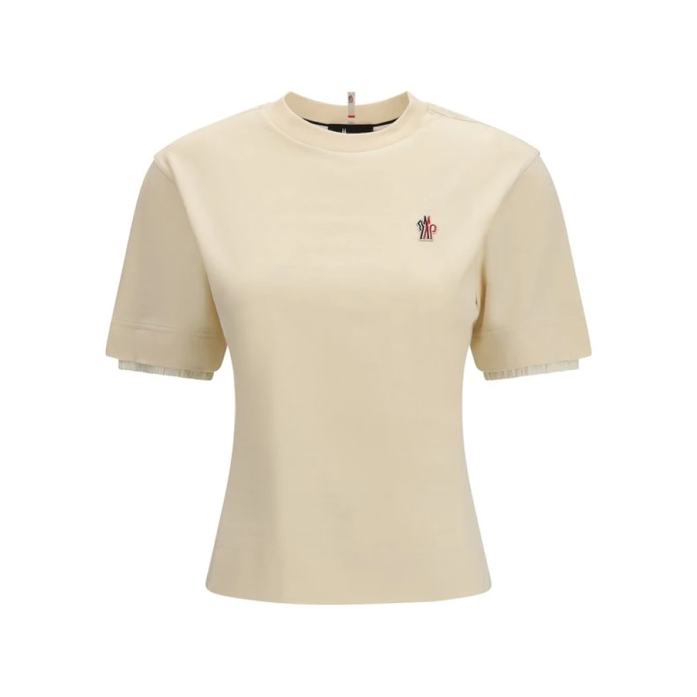 Moncler Women's Beige Grenoble Cotton Sportswear - T-Shirts - Xs - Tops