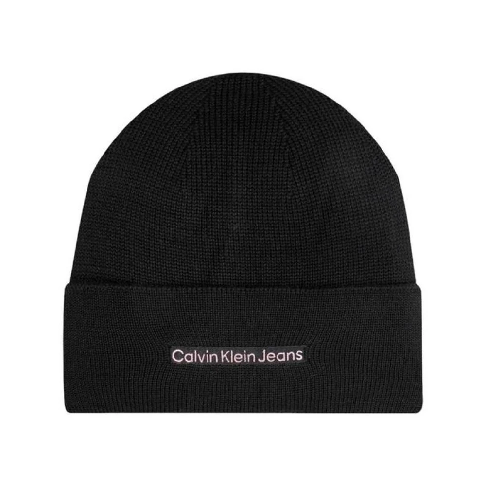 Calvin Klein Multicolor Logo Beanie Hoed Black Dames