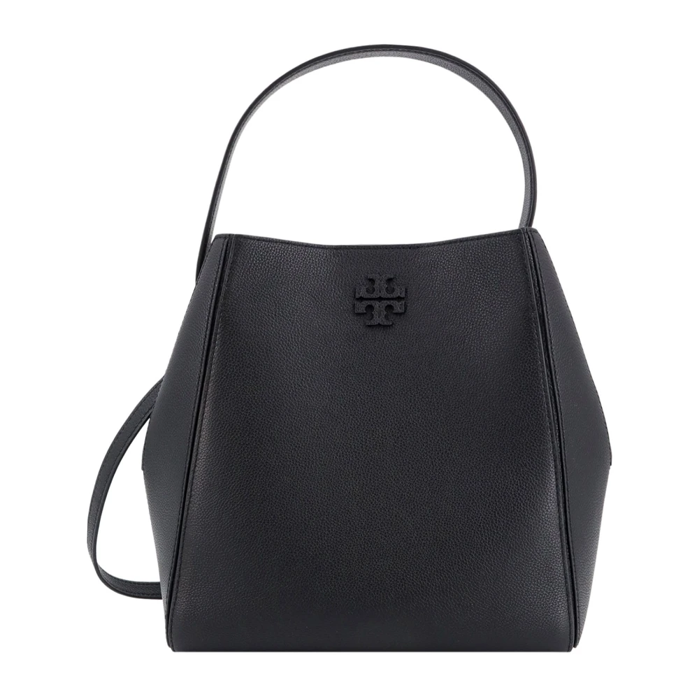 TORY BURCH Zwarte Schoudertas met Drukknoopsluiting Black Dames