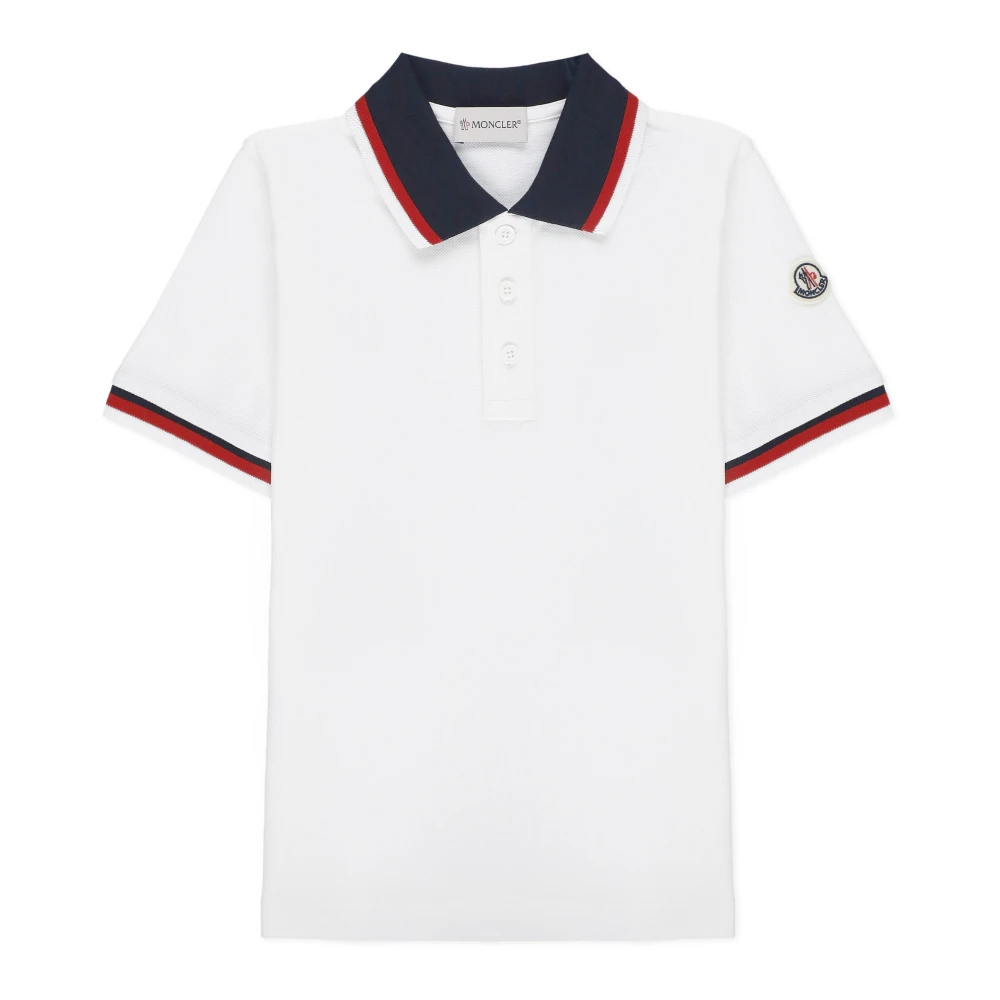 Moncler Pojkars Polo Skjorta Vit Bomull White, Pojke