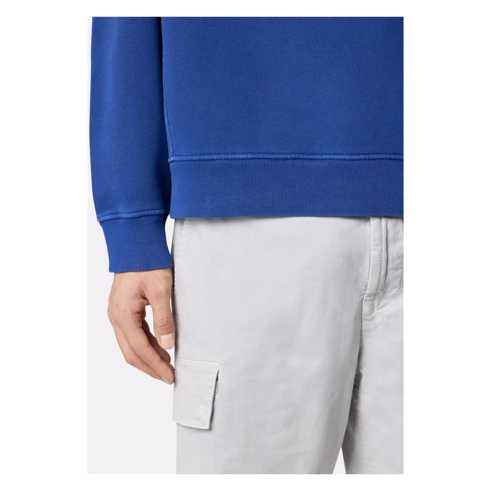 Stone Island Blauwe Crewneck Sweatshirt met Stikdetails Blue Heren
