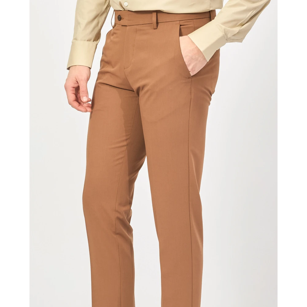 Mulish Bruin dubbelrijig pak met slim fit Brown Heren