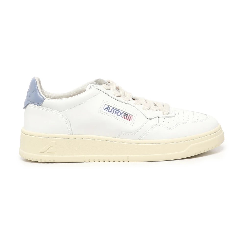 Autry Men's White Sneakers, 7 Uk, Leather Trainers With Front Lace Closure
