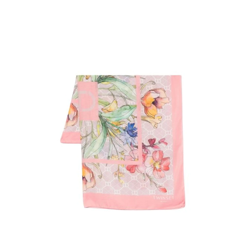 Twinset Koraalrode Square-Neck Top Multicolor Dames