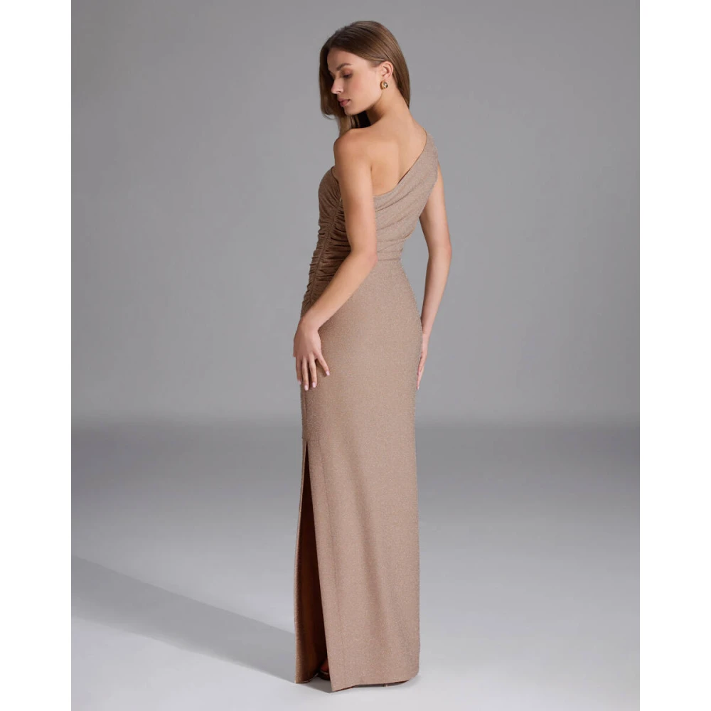 Swing Glitter One Shoulder Avondjurk Beige Dames