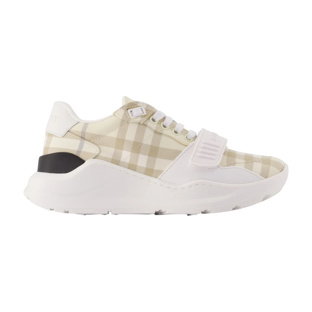 Burberry , Sneakers, Female, Beige, 5 Uk, New Regis Large Check Trainers
