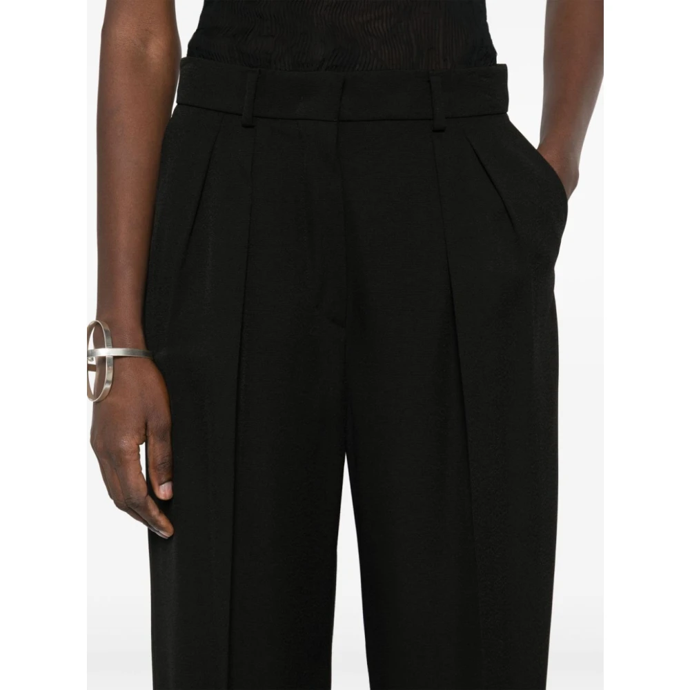 SPORTMAX Zwarte Broek met Verborgen Sluiting Black Dames