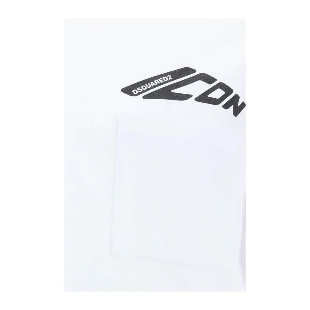 Dsquared2 Monochrome Zak Katoenen T-Shirt White Heren