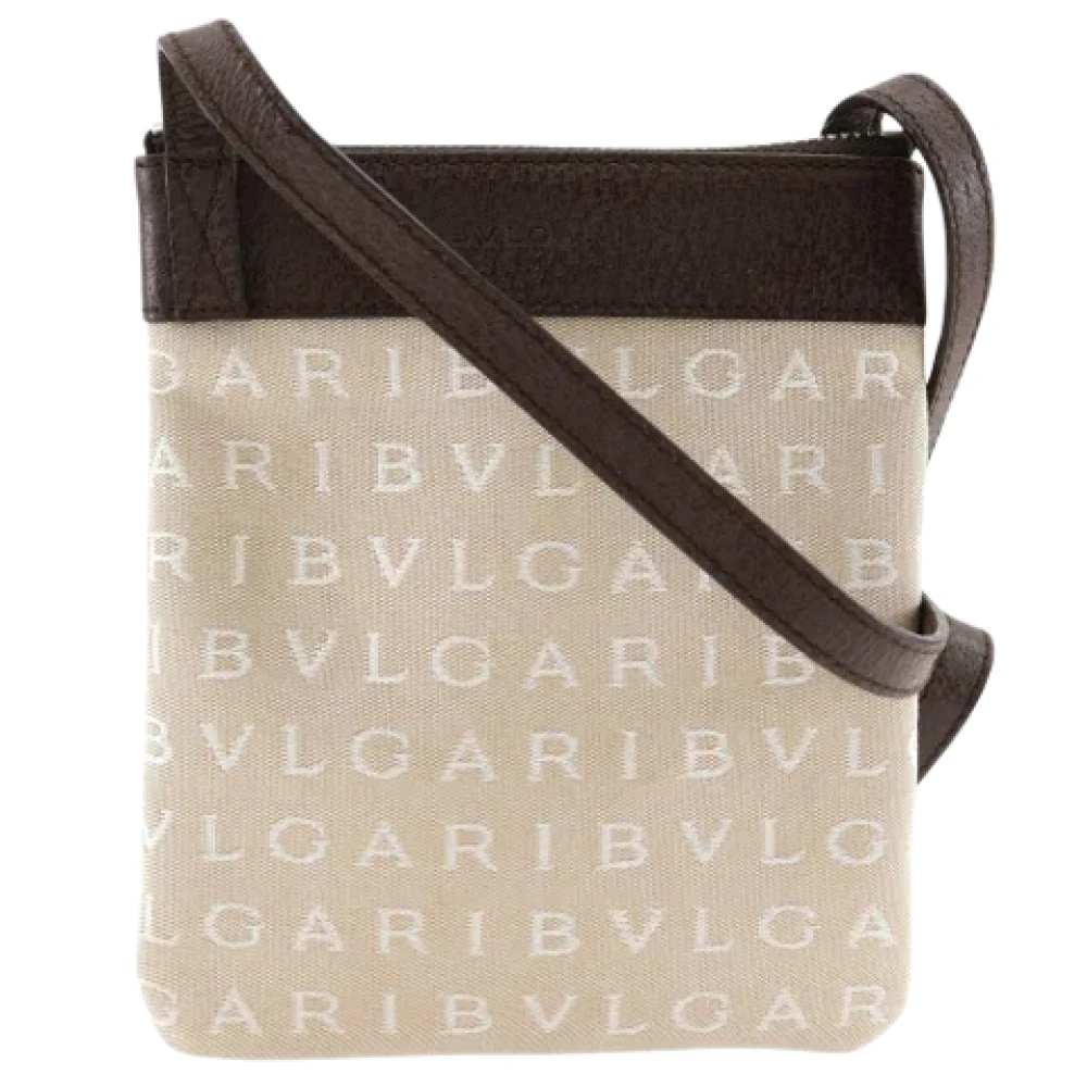 Bvlgari Vintage Pre-owned Canvas shoulder-bags Beige Dames