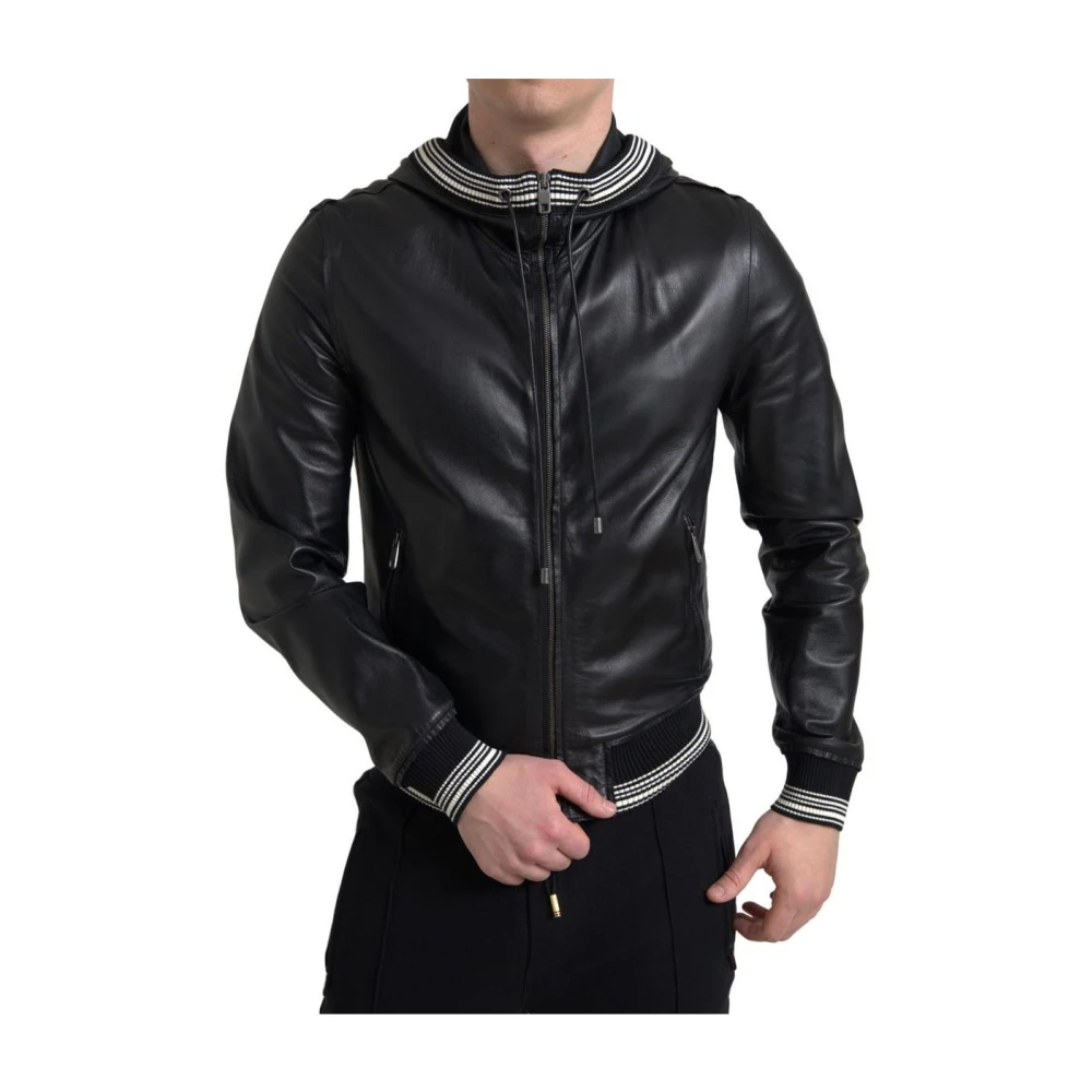 Jackets > Leather Jackets - - Dolce & Gabbana - Modalova