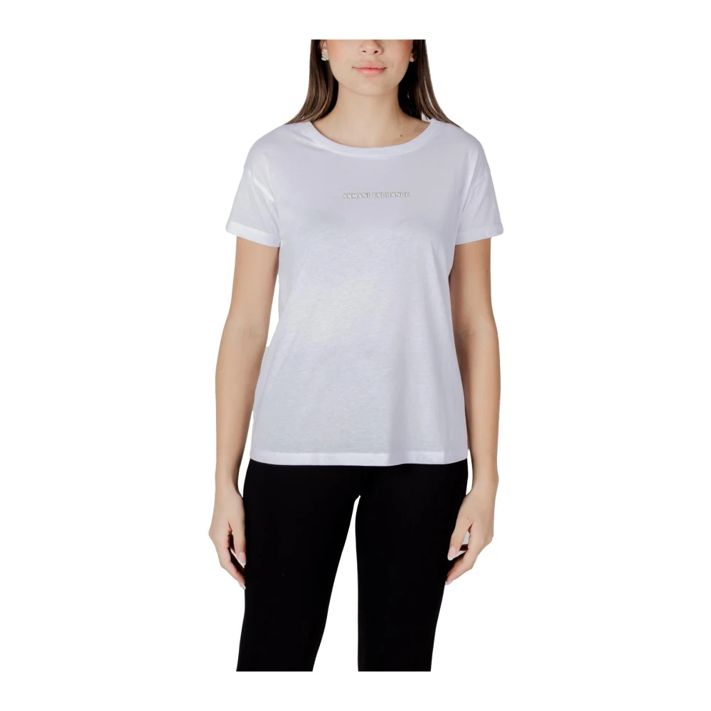 Armani Exchange Donna Bianco Short Sleeve Crew Neck Tshirt