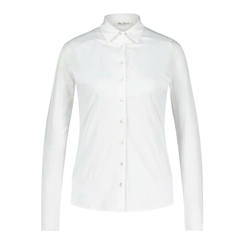 Stefan Brandt Katoenen Jersey Blouse Alma White Dames