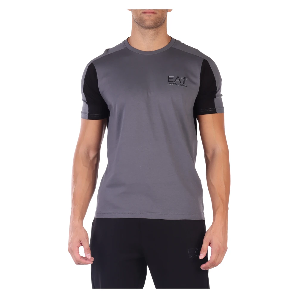 Emporio Armani EA7 Contrast Katoenen T-shirt Gray Heren