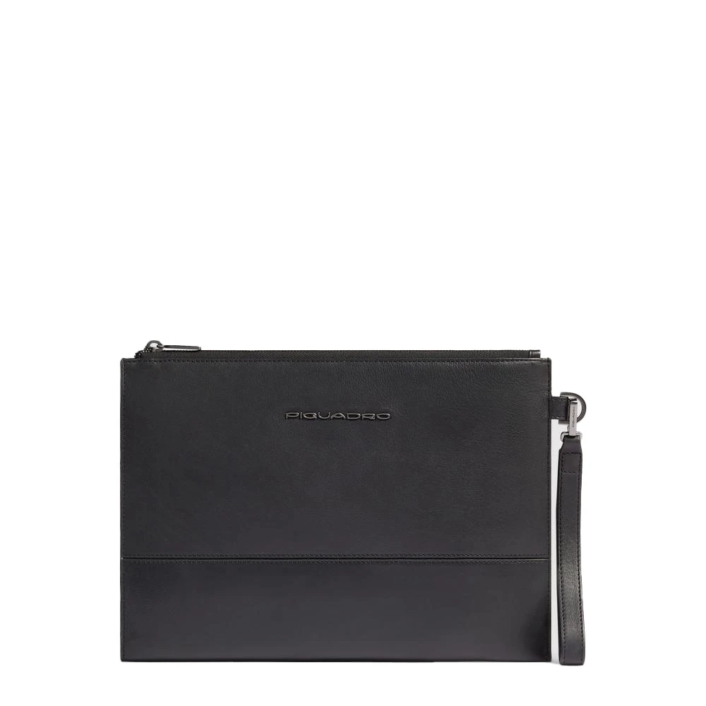 Piquadro Homme Noir Sacs, Taille: One Size Pochette En Cuir Avec Compartiment Pour Ipad®Pro 11 Et Poche Pour Airpods®