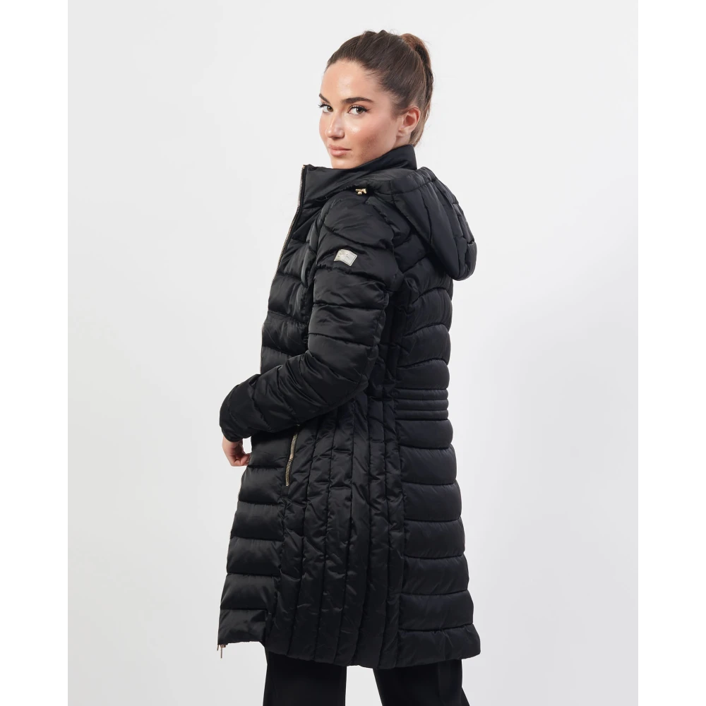 YES ZEE Zwarte Gewatteerde Hoodiejas Black Dames