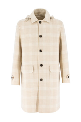 tartan-pattern-hooded-coat