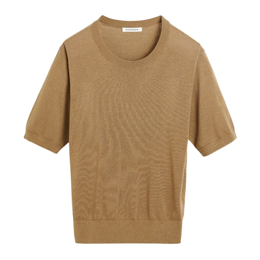 By Malene Birger Lichtbruin T-shirt met Monogram Detail By Herenne Birger Brown Dames