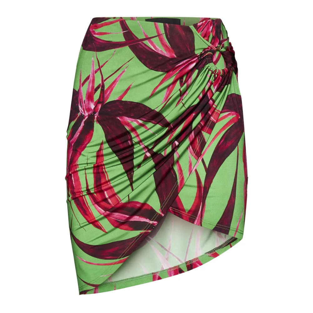 Louisa Ballou Kustlijn Print Minirok Green Dames