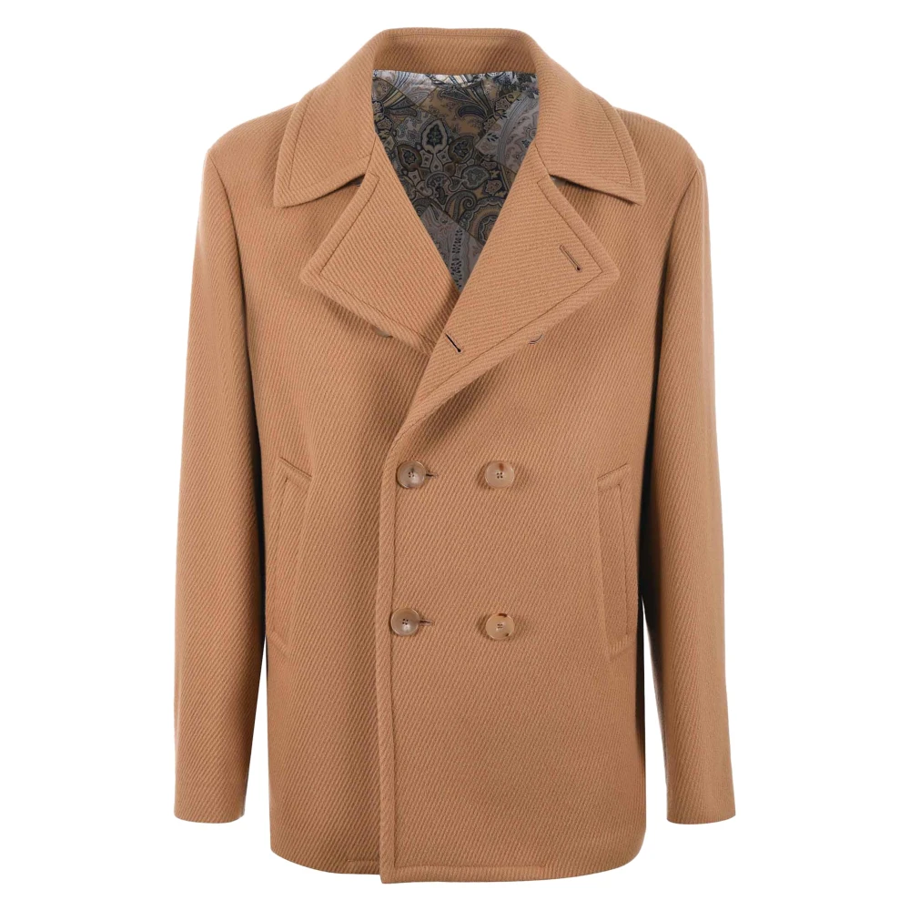 ETRO Stijlvolle Pea Coat Jas Brown Heren