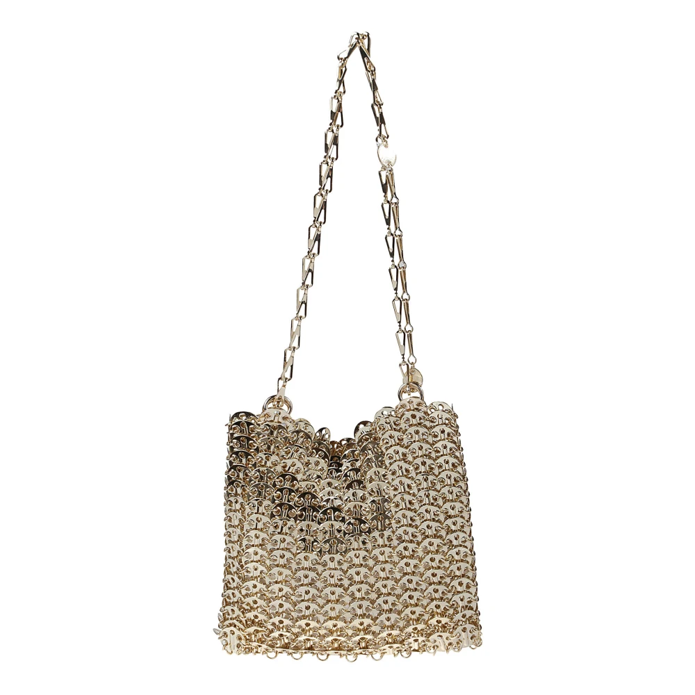 Paco Rabanne 1969 Lichtgouden Schoudertas Beige Dames