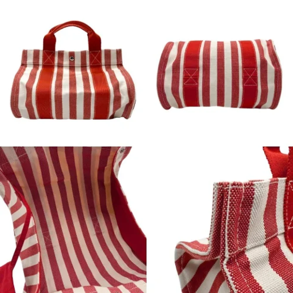 Hermès Vintage Pre-owned Canvas handbags Red Dames