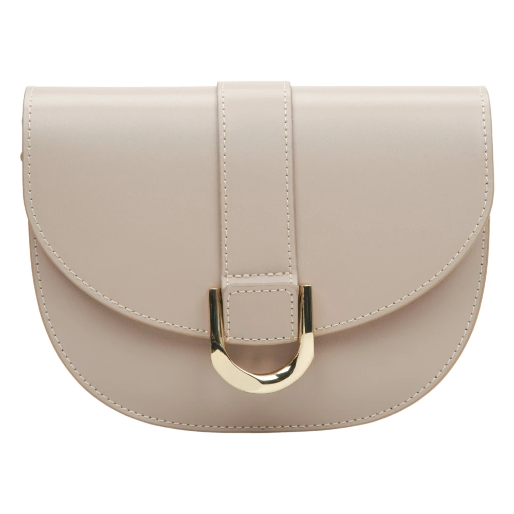 Estro Dames Beige Schoudertas gemaakt van Italiaans Echt Leer Er00114769 Beige Dames