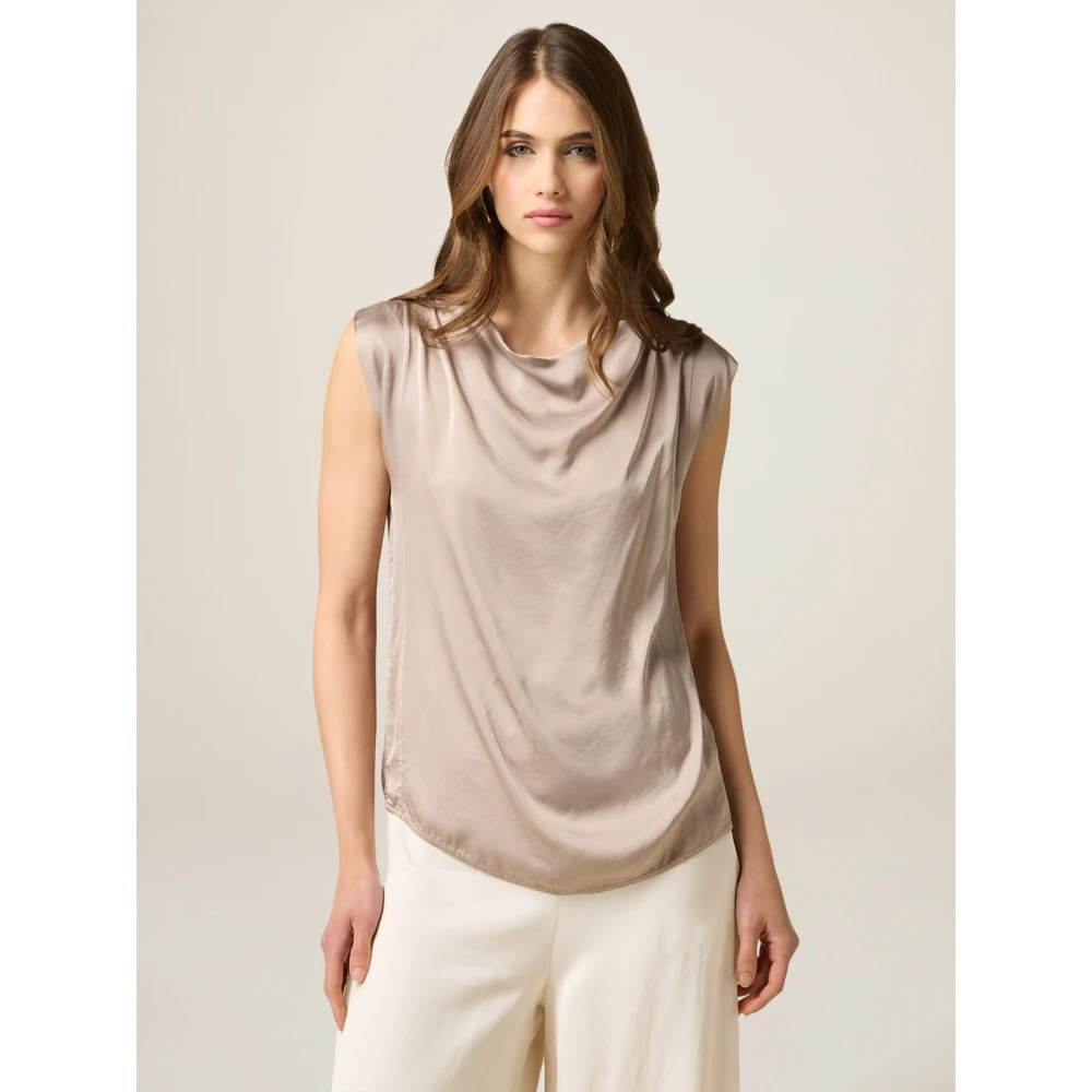 Oltre Kimono Blouse in Viscosesatijn Gray Dames