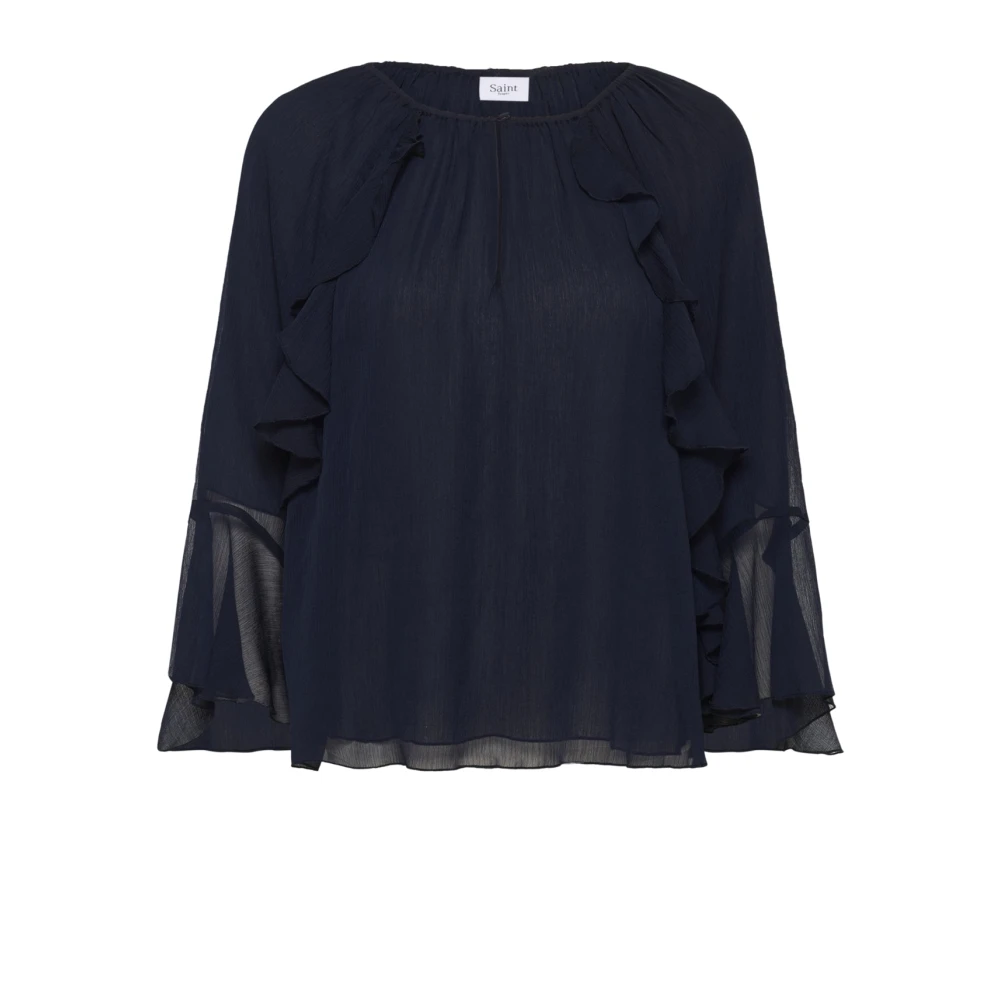 Saint Tropez Women's Blue Blouses, Xs, Night Sky Blouse