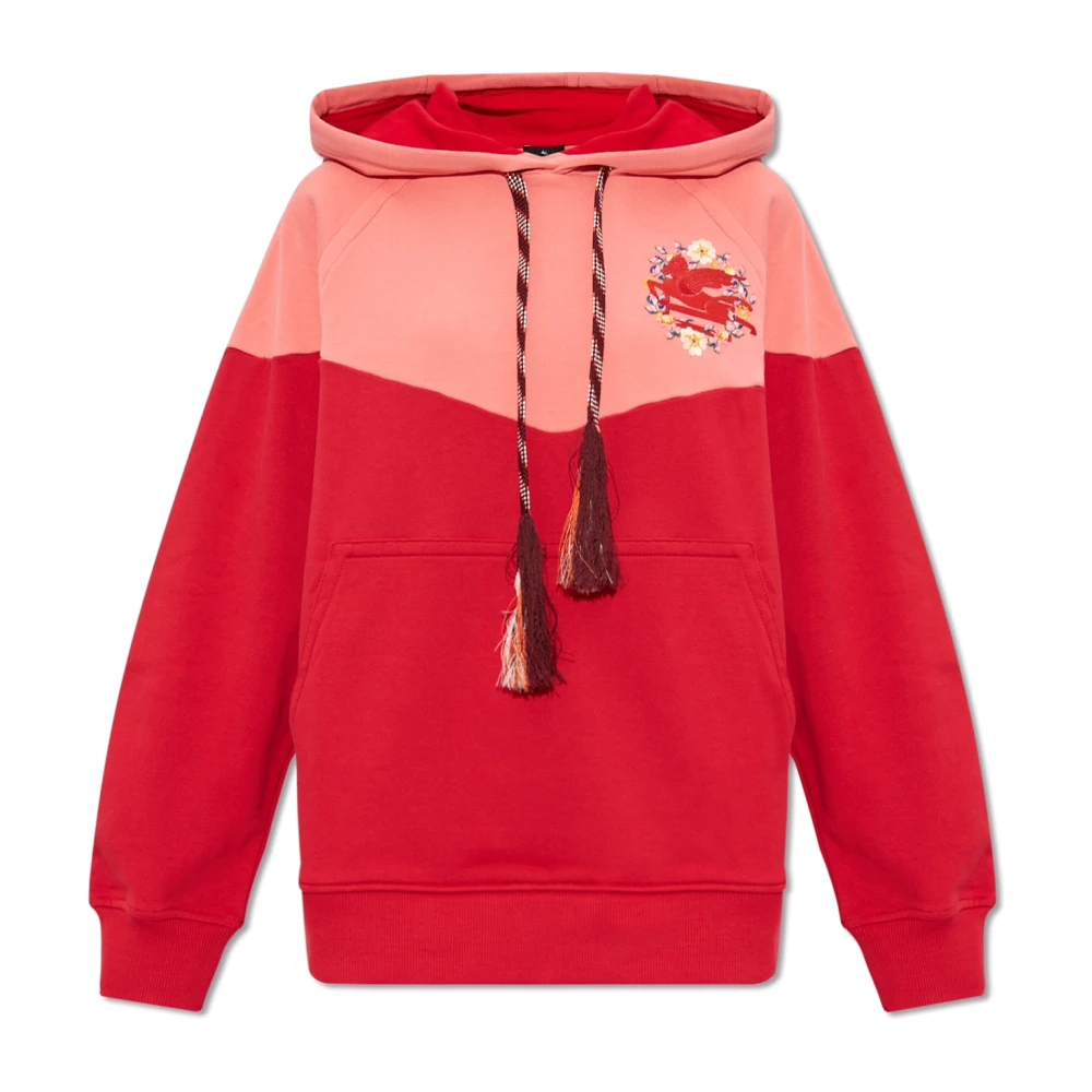ETRO Rode bloemensweater met Pegaso-symbool Red Dames