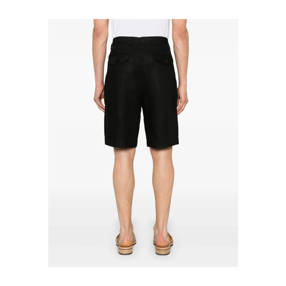 Sunflower Linnen Geplooide Shorts Black Heren
