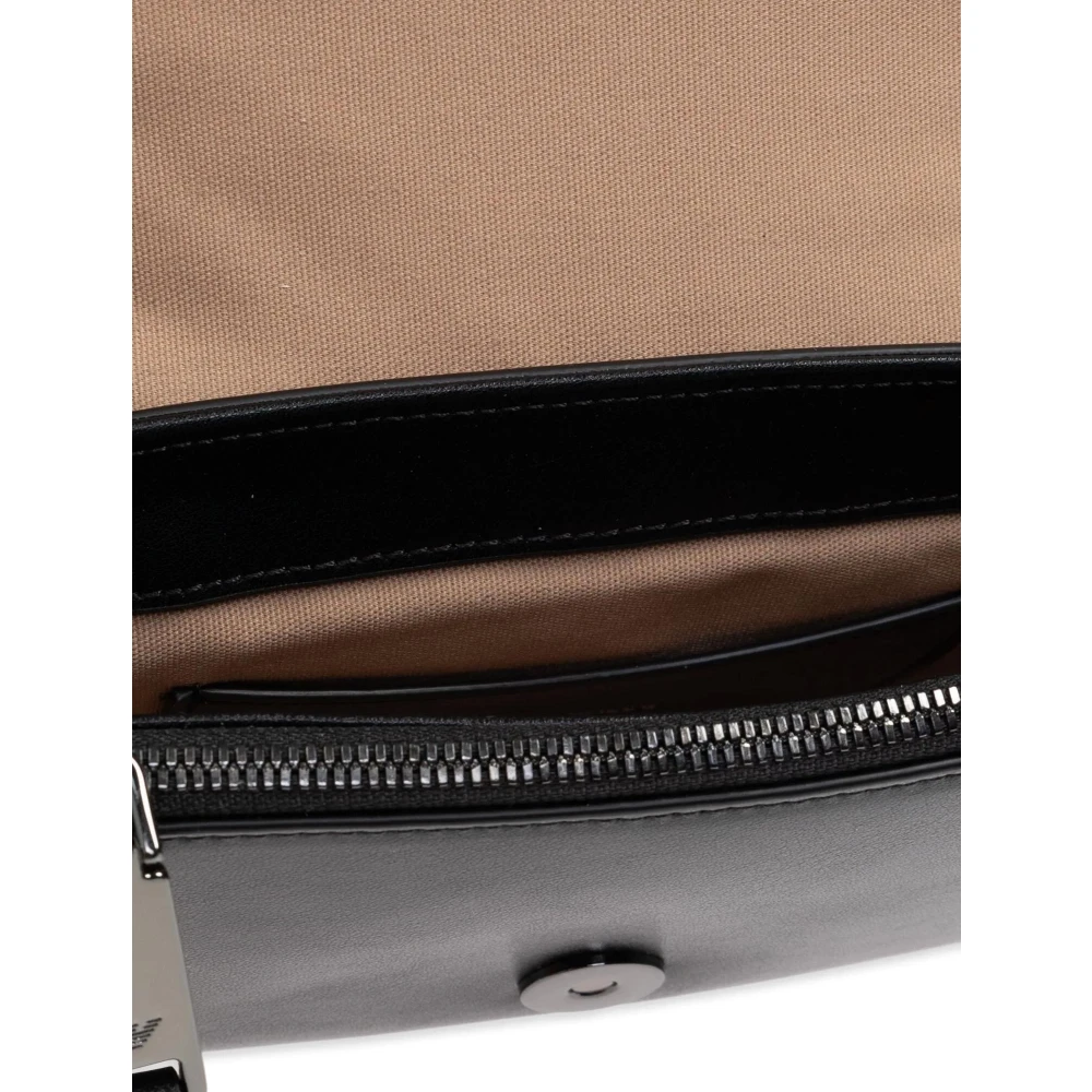 Emporio Armani Geweven Ketting Crossbody Tas Zwart Black Dames