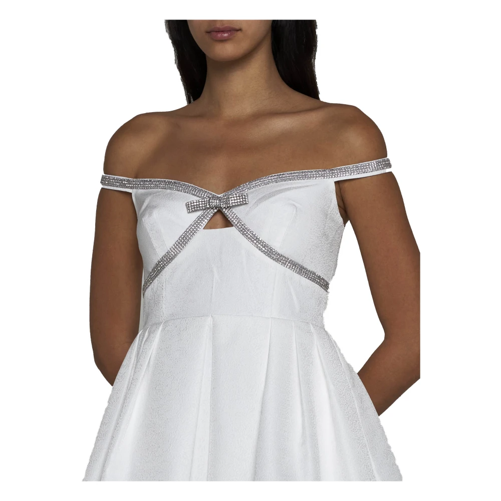Self Portrait Witte Jurk met Diamanté Details White Dames