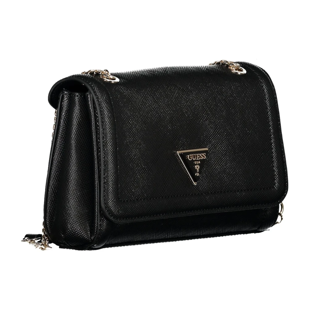 Guess Zwarte Schoudertas met Kettinghandvatten Black Dames