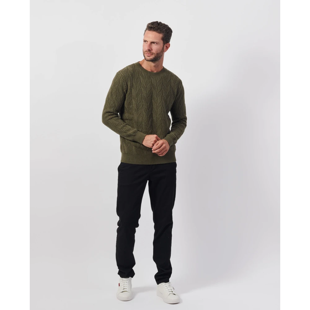 Guess Groene wollen trui met vlechten Green Heren