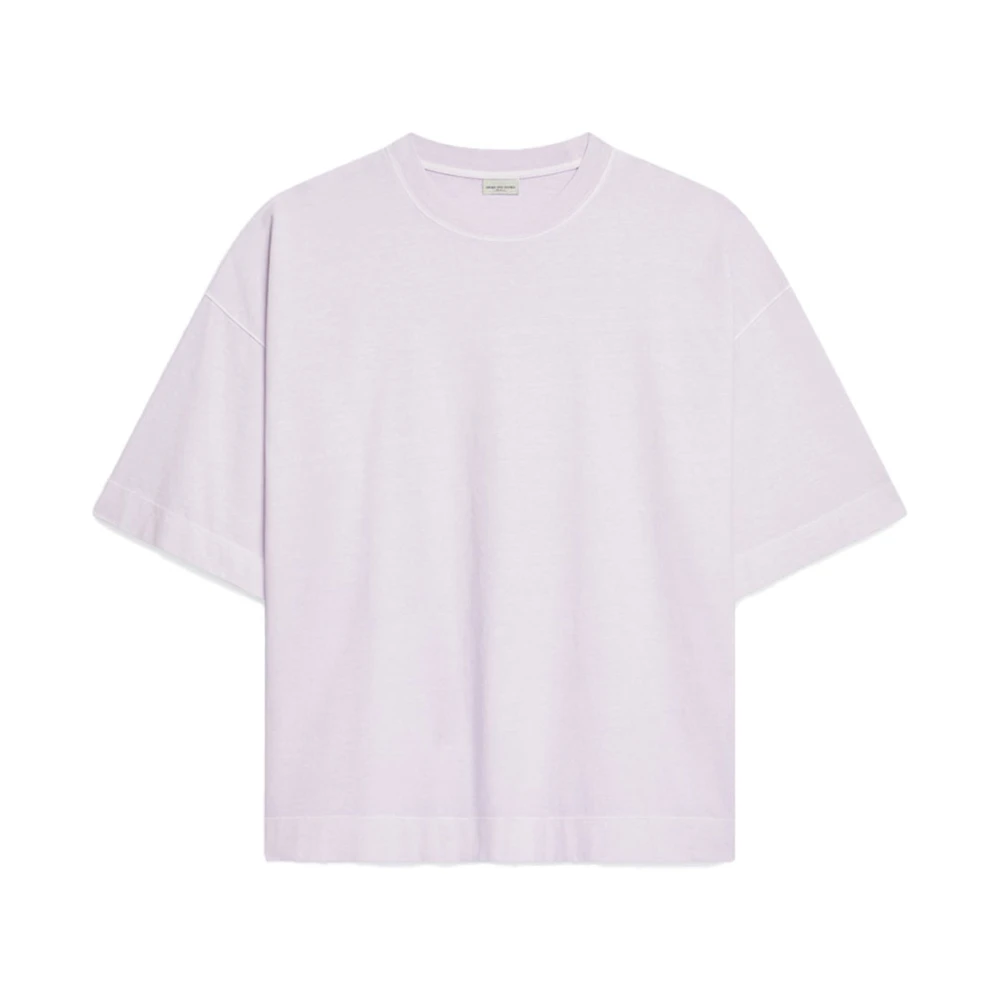 Dries Van Noten Lila Katoenen T-shirt met Oversized Pasvorm Purple Heren