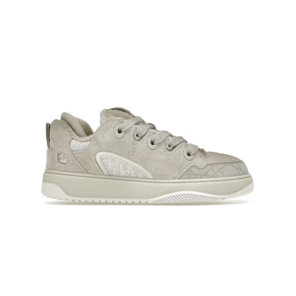 Dior Crème Suède Skater Schoenen met Jacquard Beige Heren