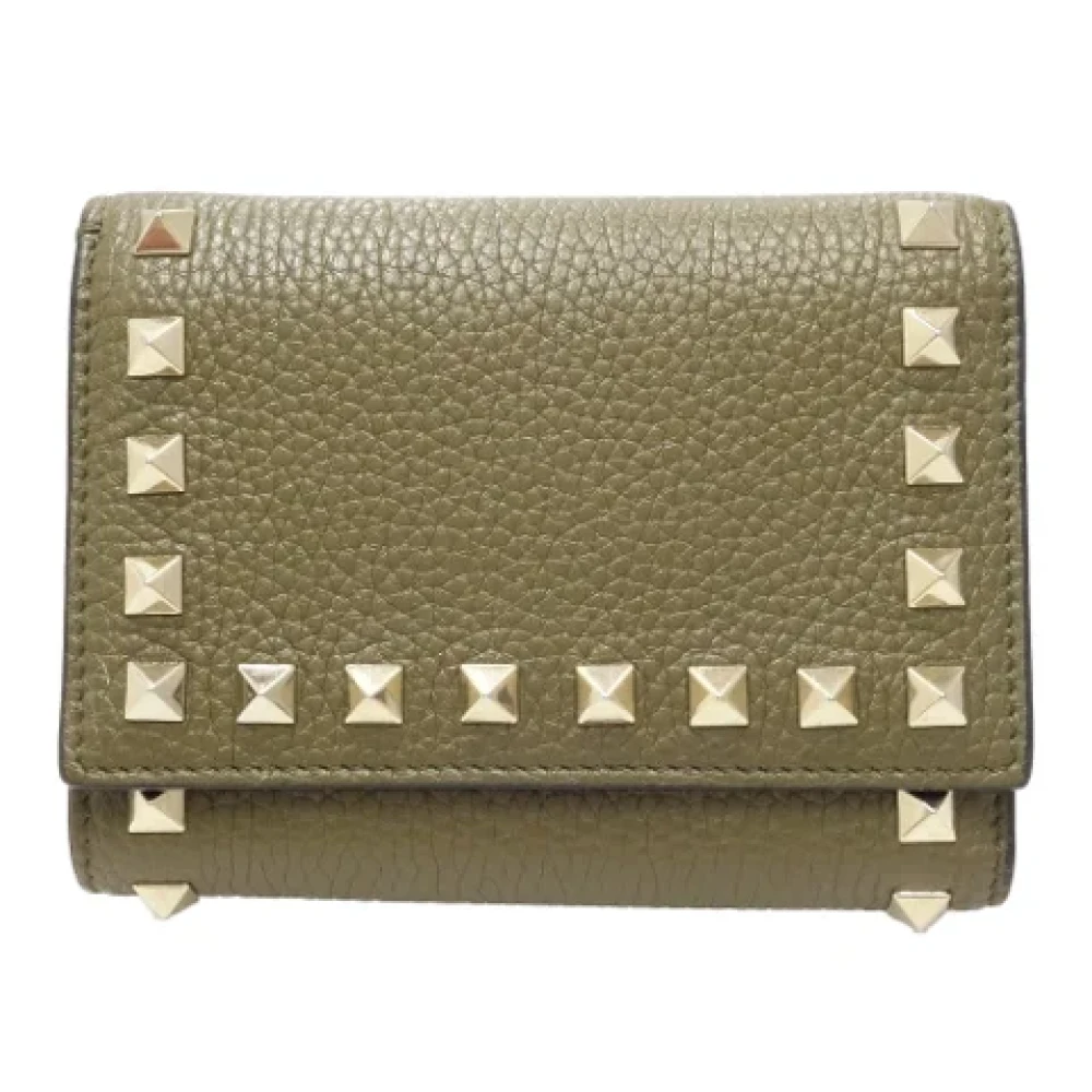 Valentino Vintage Pre-owned Leather wallets Green Dames
