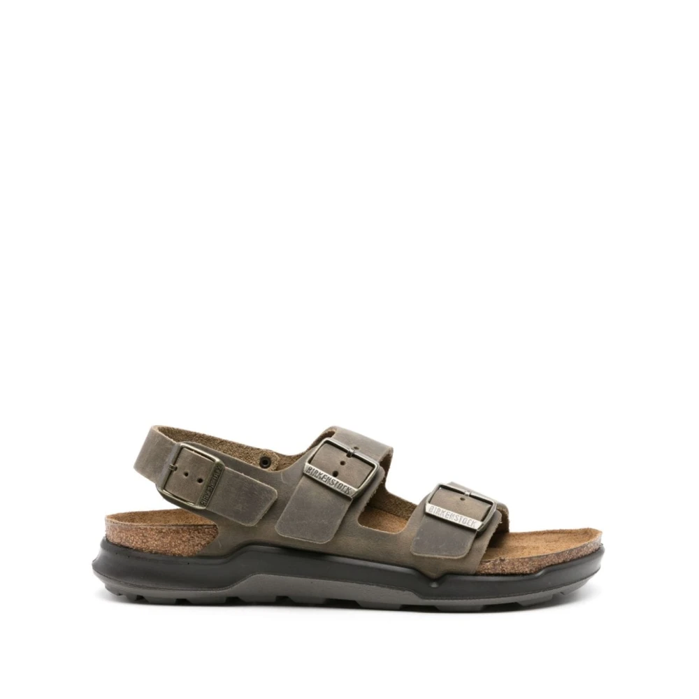 Birkenstock Milano Läder Sandaler Grön Herr Brown, Herr