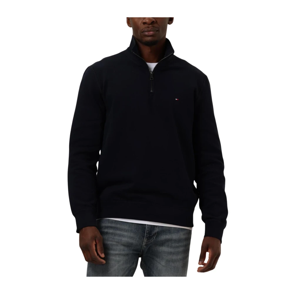 Tommy Hilfiger Essential Fleece 1 4 Zip Sweater Blue Heren