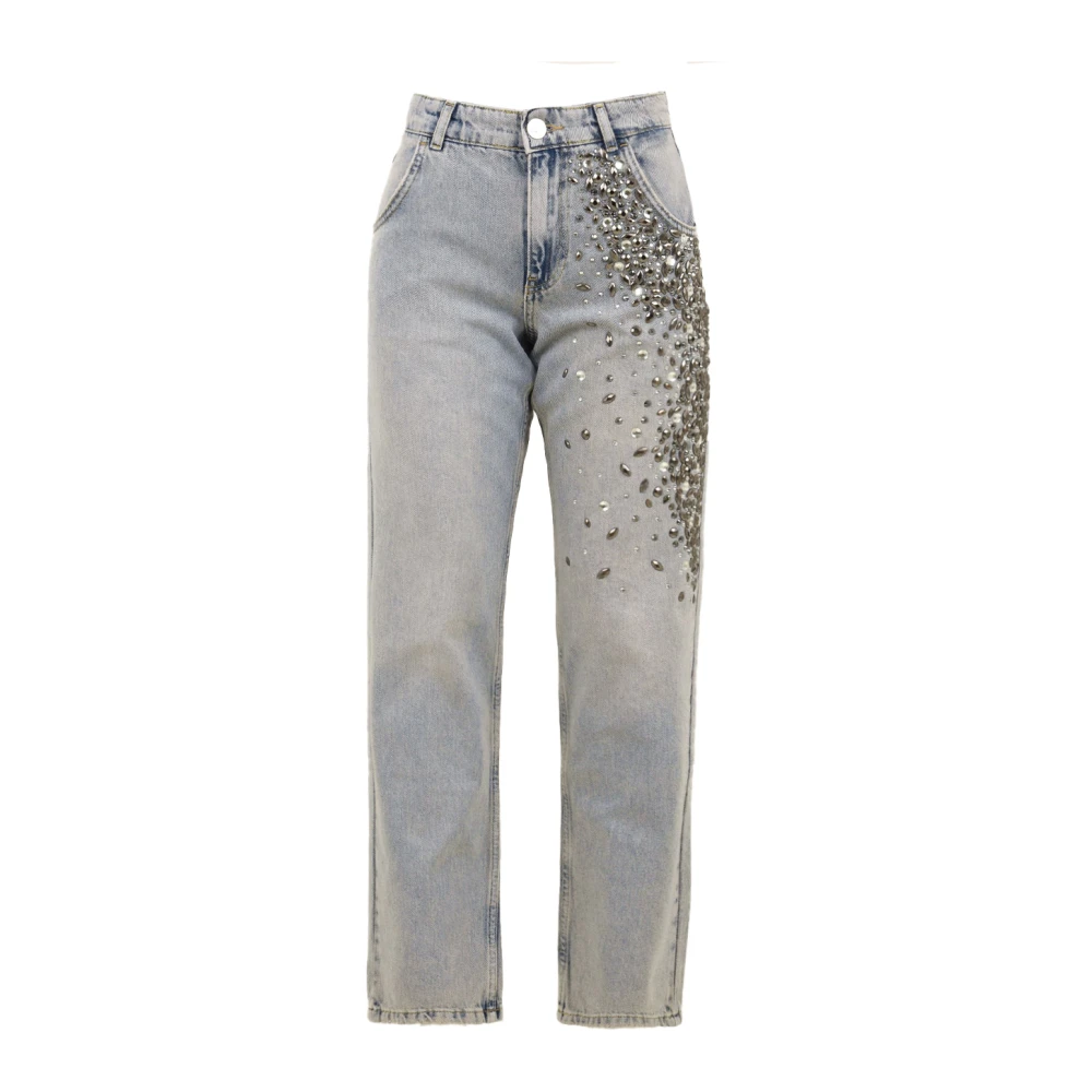 Gaëlle Paris Women's Blue Straight Fit Jeans, W26, Trousers Gaabw00299 Bl01 Model