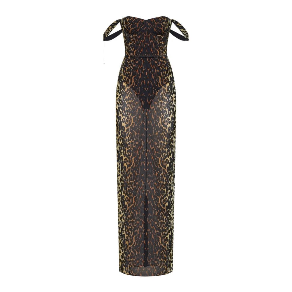 Alex Perry Multicolor Powermesh Portrait Cupped Gown - Female - Maxi Dresses - M - Dresses