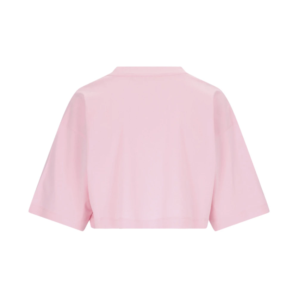 Marni Biologisch Katoen Blauw Logo T-shirt Pink Dames