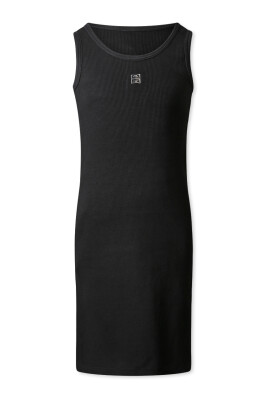 black-short-sleeved-casual-dress