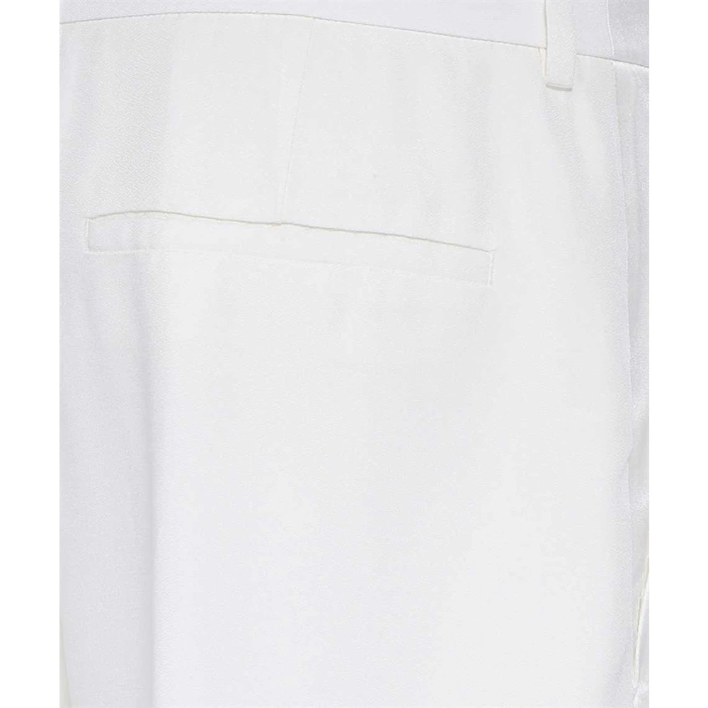 Burberry Zijden Straight-leg Broek met Zakken White Dames