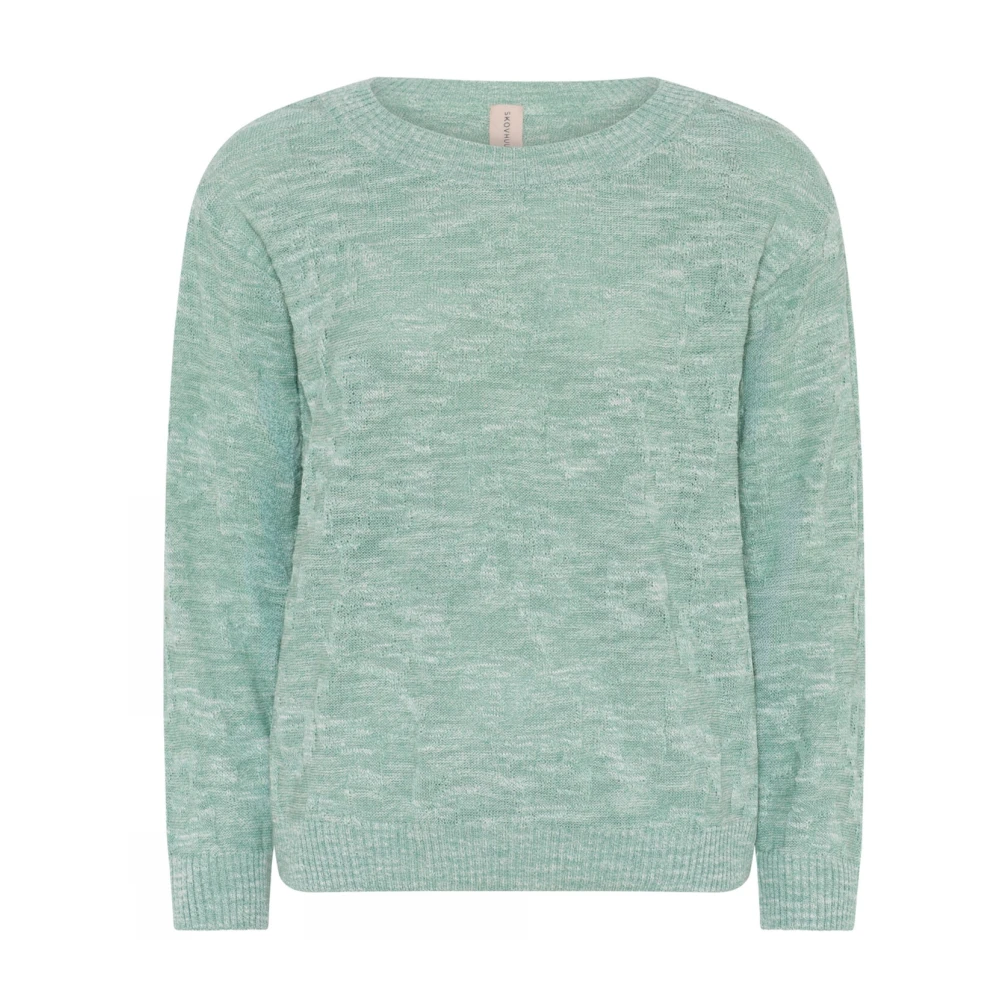 Skovhuus Gestructureerde Twee-Tint Trek Blouse Green Dames